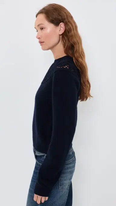 Frame The Lace Gathered Sweater | Thumbnail 4 Frame The Lace Gathered Sweater | Thumbnail 4