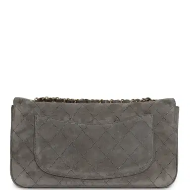 Chanel Chanel Maxi "Souplissimo" Small Flap Bag Dark Grey Suede Gold Hardware | Thumbnail 3 Chanel Chanel Maxi "Souplissimo" Small Flap Bag Dark Grey Suede Gold Hardware | Thumbnail 3