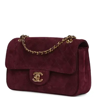 Chanel Chanel Mini "Souplissimo" Flap Bag Burgundy Suede Gold Hardware | Thumbnail 5 Chanel Chanel Mini "Souplissimo" Flap Bag Burgundy Suede Gold Hardware | Thumbnail 5