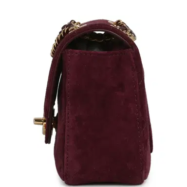 Chanel Chanel Mini "Souplissimo" Flap Bag Burgundy Suede Gold Hardware | Thumbnail 3 Chanel Chanel Mini "Souplissimo" Flap Bag Burgundy Suede Gold Hardware | Thumbnail 3