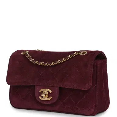Chanel Chanel Mini "Souplissimo" Flap Bag Burgundy Suede Gold Hardware | Thumbnail 5 Chanel Chanel Mini "Souplissimo" Flap Bag Burgundy Suede Gold Hardware | Thumbnail 5
