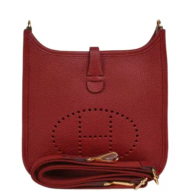 HERMÈS Hermes Evelyne 23 Rouge H Clemence Gold Hardware | Thumbnail 1 HERMÈS Hermes Evelyne 23 Rouge H Clemence Gold Hardware | Thumbnail 1