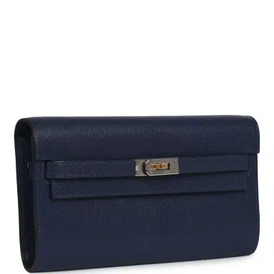 HERMÈS Hermes Kelly Wallet To Go Bleu Saphir Chevre Chamkila Electrum Hardware | Thumbnail 2 HERMÈS Hermes Kelly Wallet To Go Bleu Saphir Chevre Chamkila Electrum Hardware | Thumbnail 2