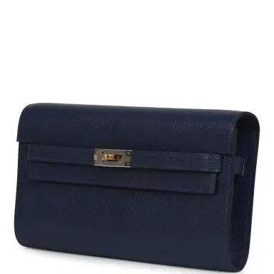 HERMÈS Hermes Kelly Wallet To Go Bleu Saphir Chevre Chamkila Electrum Hardware | Thumbnail 5 HERMÈS Hermes Kelly Wallet To Go Bleu Saphir Chevre Chamkila Electrum Hardware | Thumbnail 5