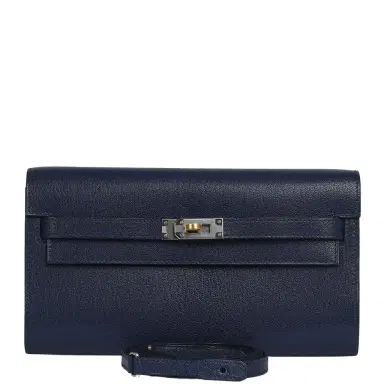 HERMÈS Hermes Kelly Wallet To Go Bleu Saphir Chevre Chamkila Electrum Hardware | Thumbnail 1 HERMÈS Hermes Kelly Wallet To Go Bleu Saphir Chevre Chamkila Electrum Hardware | Thumbnail 1