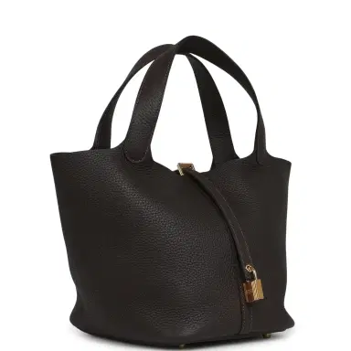 HERMÈS Hermes Picotin Lock 22 Bai Brun Clemence Gold Hardware | Thumbnail 2 HERMÈS Hermes Picotin Lock 22 Bai Brun Clemence Gold Hardware | Thumbnail 2