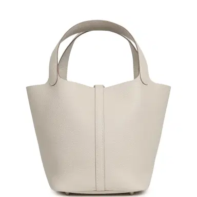 HERMÈS Hermes Picotin Lock 22 Craie Clemence Palladium Hardware | Thumbnail 4 HERMÈS Hermes Picotin Lock 22 Craie Clemence Palladium Hardware | Thumbnail 4