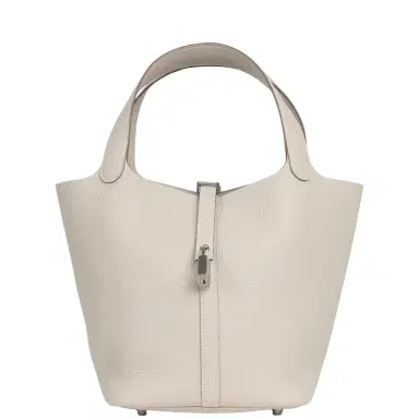 HERMÈS Hermes Picotin Lock 22 Craie Clemence Palladium Hardware | Thumbnail 1 HERMÈS Hermes Picotin Lock 22 Craie Clemence Palladium Hardware | Thumbnail 1