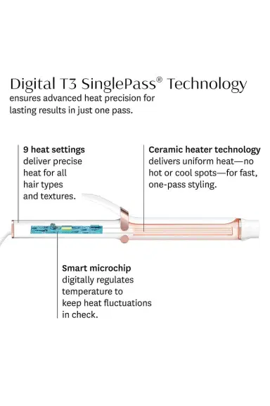 T3 Singlepass Curl X 1 Ceramic Extra-long Barrel Curling Iron | Thumbnail 10 T3 Singlepass Curl X 1 Ceramic Extra-long Barrel Curling Iron | Thumbnail 10