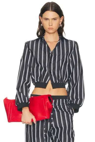 The Attico Striped Poplin Shirt | Thumbnail 1 The Attico Striped Poplin Shirt | Thumbnail 1