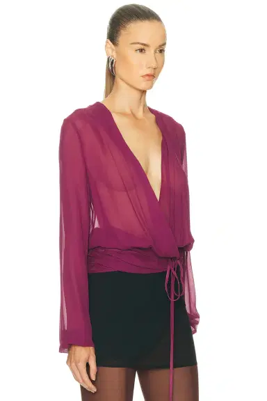 The Attico Deep V Blouse | Thumbnail 2 The Attico Deep V Blouse | Thumbnail 2