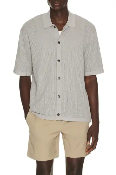 Theory Cotton Mesh Button Down Shirt | Thumbnail 1 Theory Cotton Mesh Button Down Shirt | Thumbnail 1