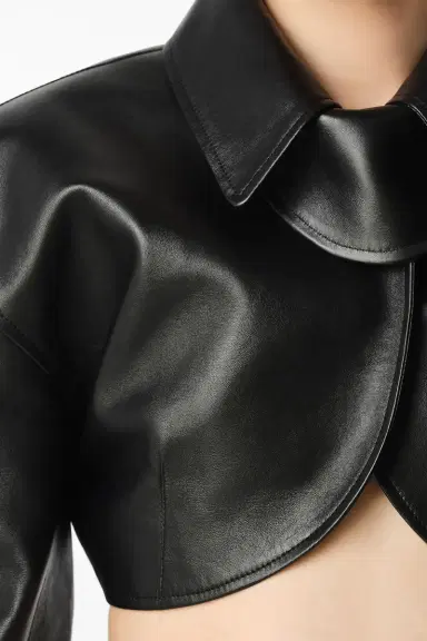 REVOLVE LOS ANGELES Agnes Cropped Leather Jacket | Thumbnail 5 REVOLVE LOS ANGELES Agnes Cropped Leather Jacket | Thumbnail 5