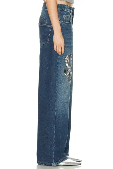 AREA Crystal Chain Cutout Relaxed Leg | Thumbnail 3 AREA Crystal Chain Cutout Relaxed Leg | Thumbnail 3