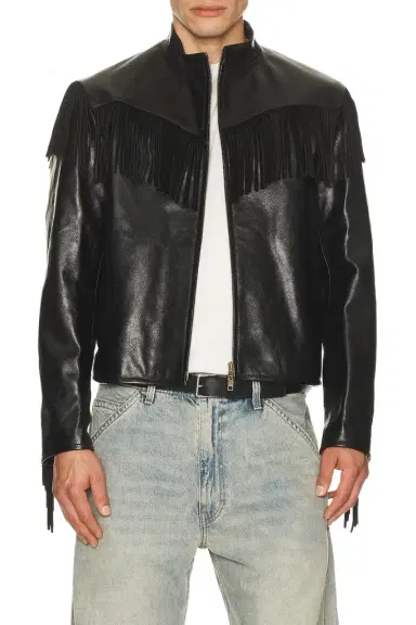Austin Post Leather Fringed Western Cafe Racer | Thumbnail 1 Austin Post Leather Fringed Western Cafe Racer | Thumbnail 1