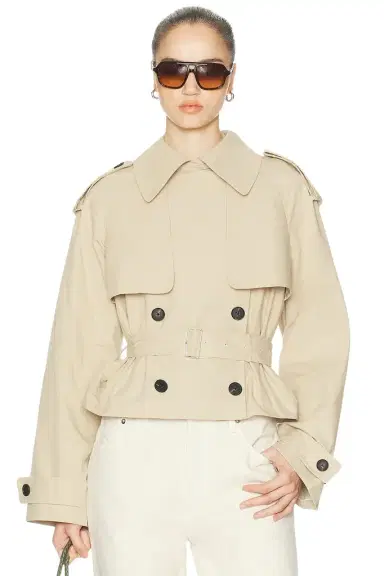 L'Academie Kimmi Cropped Trench Jacket | Thumbnail 1 L'Academie Kimmi Cropped Trench Jacket | Thumbnail 1