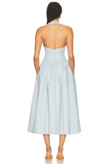 Helsa Faille Halter Midi Dress | Thumbnail 3 Helsa Faille Halter Midi Dress | Thumbnail 3