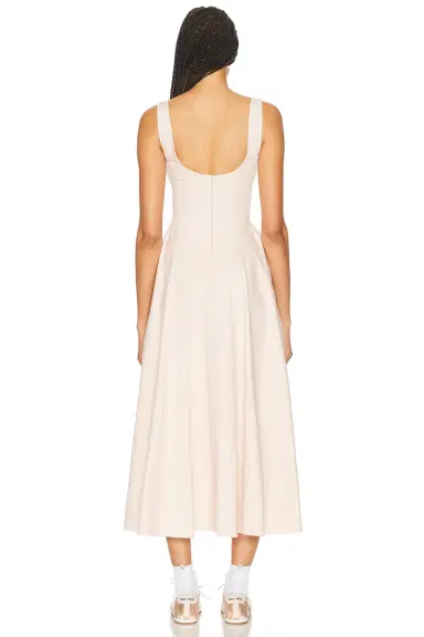Helsa Stretch Cotton Sateen Midi Dress | Thumbnail 3 Helsa Stretch Cotton Sateen Midi Dress | Thumbnail 3