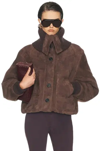 The Attico Suede Bomber Jacket | Thumbnail 1 The Attico Suede Bomber Jacket | Thumbnail 1