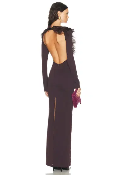 The Attico Long Feather Gown | Thumbnail 3 The Attico Long Feather Gown | Thumbnail 3