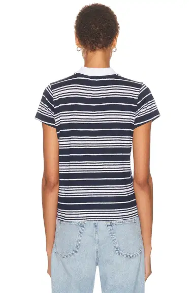 Frame The Striped Short Sleeve Polo | Thumbnail 3 Frame The Striped Short Sleeve Polo | Thumbnail 3