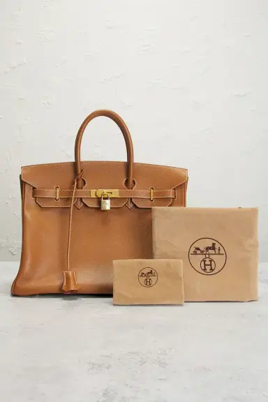 HERMÈS Hermes Courchevel Birkin 35 Handbag | Thumbnail 9 HERMÈS Hermes Courchevel Birkin 35 Handbag | Thumbnail 9