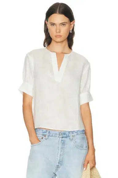 Frame The V-neck Popover Top | Thumbnail 1 Frame The V-neck Popover Top | Thumbnail 1