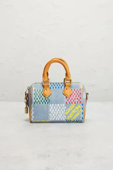 Louis Vuitton Louis Vuitton LV Vers Damier Denim Speedy Bandouliere 18 Handbag | Thumbnail 3 Louis Vuitton Louis Vuitton LV Vers Damier Denim Speedy Bandouliere 18 Handbag | Thumbnail 3