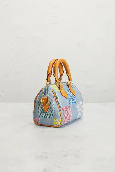 Louis Vuitton Louis Vuitton LV Vers Damier Denim Speedy Bandouliere 18 Handbag | Thumbnail 4 Louis Vuitton Louis Vuitton LV Vers Damier Denim Speedy Bandouliere 18 Handbag | Thumbnail 4