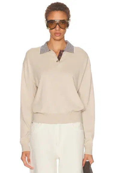 SRG Marielle Long Sleeve Knit Polo | Thumbnail 1 SRG Marielle Long Sleeve Knit Polo | Thumbnail 1