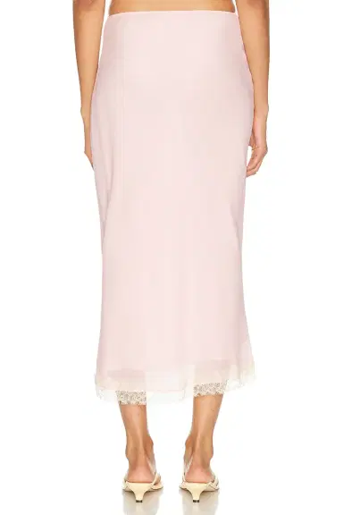 Helsa Viscose Georgette Slip Skirt With Lace | Thumbnail 4 Helsa Viscose Georgette Slip Skirt With Lace | Thumbnail 4