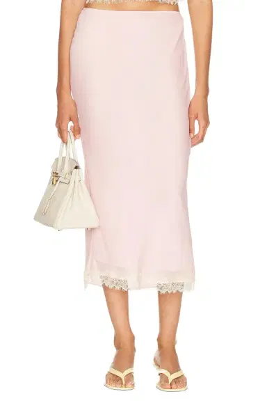 Helsa Viscose Georgette Slip Skirt With Lace | Thumbnail 1 Helsa Viscose Georgette Slip Skirt With Lace | Thumbnail 1
