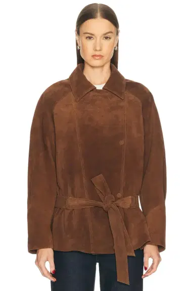Aexae Leather Suede Belted Jacket | Thumbnail 1 Aexae Leather Suede Belted Jacket | Thumbnail 1