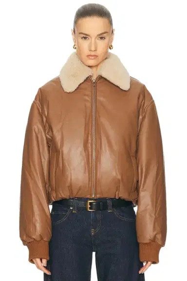 Aexae Leather Bomber Jacket | Thumbnail 1 Aexae Leather Bomber Jacket | Thumbnail 1