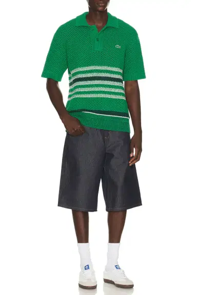 Lacoste Runway Lacy Striped Polo Collar Sweater | Thumbnail 3 Lacoste Runway Lacy Striped Polo Collar Sweater | Thumbnail 3