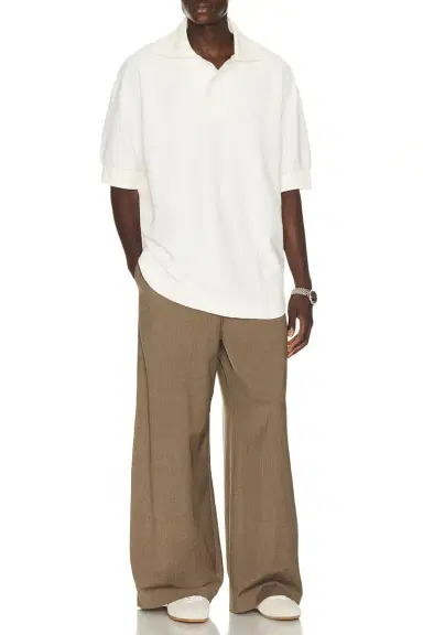 Lacoste Runway Loose Fit Boucle Knit Polo Shirt | Thumbnail 3 Lacoste Runway Loose Fit Boucle Knit Polo Shirt | Thumbnail 3