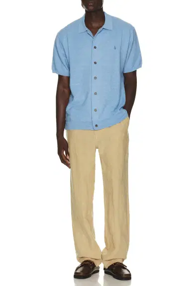 Polo Ralph Lauren Short Sleeve Cotton Blend Textured Cardigan Sweater With Collar | Thumbnail 3 Polo Ralph Lauren Short Sleeve Cotton Blend Textured Cardigan Sweater With Collar | Thumbnail 3