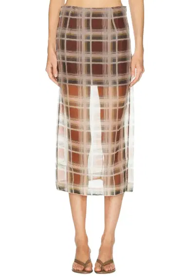 Frame The Plaid Organza Skirt | Thumbnail 1 Frame The Plaid Organza Skirt | Thumbnail 1