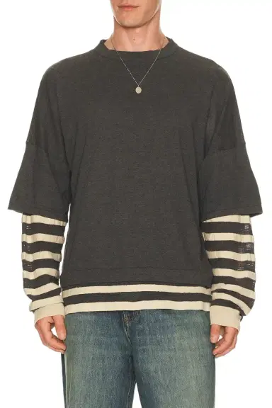 Isa Boulder Gauzine Stripe Long Sleeves | Thumbnail 1 Isa Boulder Gauzine Stripe Long Sleeves | Thumbnail 1