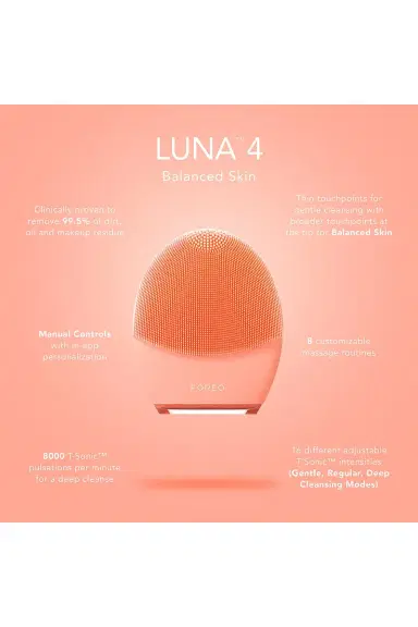 Foreo Luna 4 Facial Cleansing & Firming Device For Balanced Skin | Thumbnail 5 Foreo Luna 4 Facial Cleansing & Firming Device For Balanced Skin | Thumbnail 5