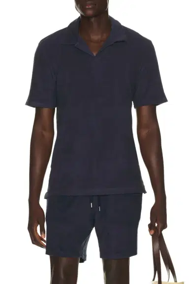 Frescobol Carioca Faustino Terry Cotton Blend Polo Short Sleeve | Thumbnail 1 Frescobol Carioca Faustino Terry Cotton Blend Polo Short Sleeve | Thumbnail 1