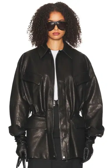Helsa The Peplum Leather Moto Jacket | Thumbnail 1 Helsa The Peplum Leather Moto Jacket | Thumbnail 1
