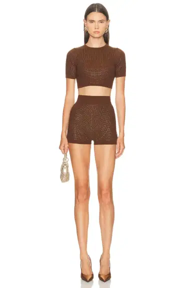 David Koma Rhinestone Embroidered Short | Thumbnail 5 David Koma Rhinestone Embroidered Short | Thumbnail 5