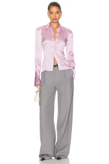 Helsa The Silk Charmeuse Shirt | Thumbnail 4 Helsa The Silk Charmeuse Shirt | Thumbnail 4