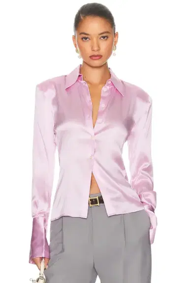 Helsa The Silk Charmeuse Shirt | Thumbnail 1 Helsa The Silk Charmeuse Shirt | Thumbnail 1