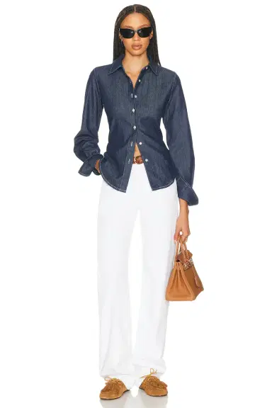 Helsa Denim Fitted Shirt | Thumbnail 4 Helsa Denim Fitted Shirt | Thumbnail 4