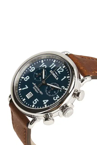 Shinola Runwell 2 Eye Chrono 41mm Watch British Tan Leather Strap | Thumbnail 3 Shinola Runwell 2 Eye Chrono 41mm Watch British Tan Leather Strap | Thumbnail 3