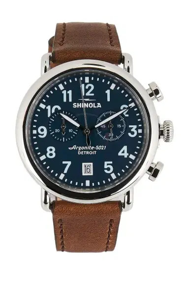 Shinola Runwell 2 Eye Chrono 41mm Watch British Tan Leather Strap | Thumbnail 1 Shinola Runwell 2 Eye Chrono 41mm Watch British Tan Leather Strap | Thumbnail 1