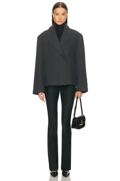 EAVES Oak Manteco Wool Cropped Peacoat | Thumbnail 4 EAVES Oak Manteco Wool Cropped Peacoat | Thumbnail 4