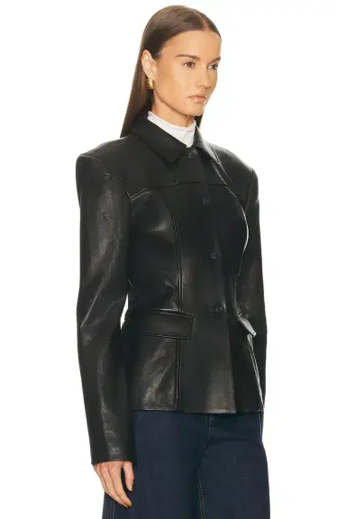 EAVES Aina Leather Cinched Jacket | Thumbnail 3 EAVES Aina Leather Cinched Jacket | Thumbnail 3
